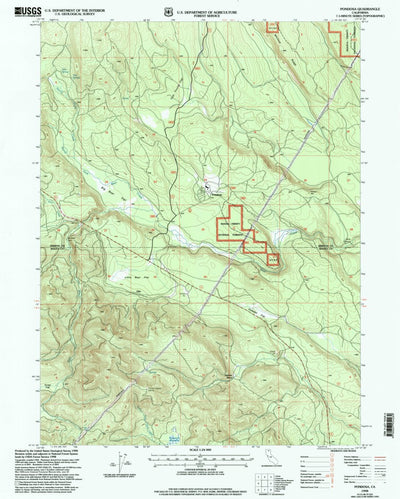 United States Geological Survey Pondosa, CA (1998, 24000-Scale) digital map