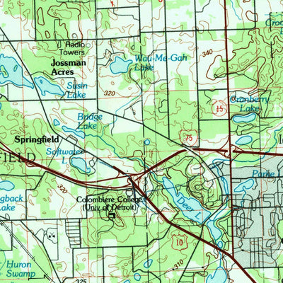 United States Geological Survey Pontiac, MI (1985, 100000-Scale) digital map