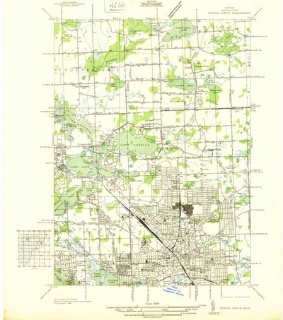 United States Geological Survey Pontiac North, MI (1936, 31680-Scale) digital map