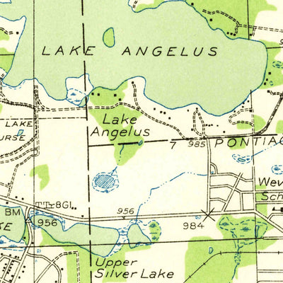 United States Geological Survey Pontiac North, MI (1936, 31680-Scale) digital map