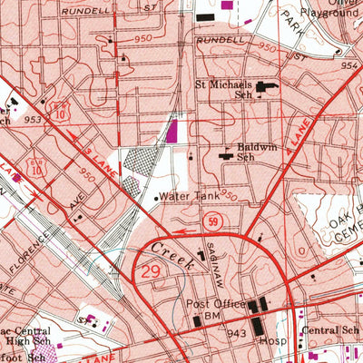 United States Geological Survey Pontiac North, MI (1968, 24000-Scale) digital map