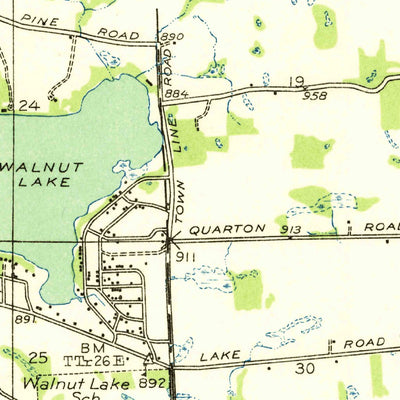 United States Geological Survey Pontiac South, MI (1936, 31680-Scale) digital map