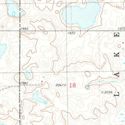 United States Geological Survey Pony Gulch, ND (1978, 24000-Scale) digital map