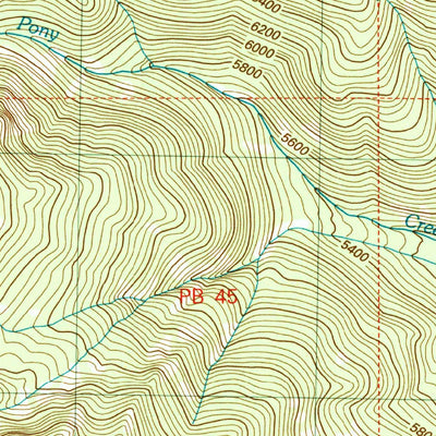 United States Geological Survey Pony Meadows, ID (2004, 24000-Scale) digital map