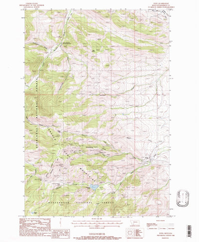 United States Geological Survey Pony, MT (1988, 24000-Scale) digital map