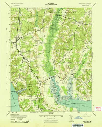 United States Geological Survey Popes Creek, MD (1943, 31680-Scale) digital map