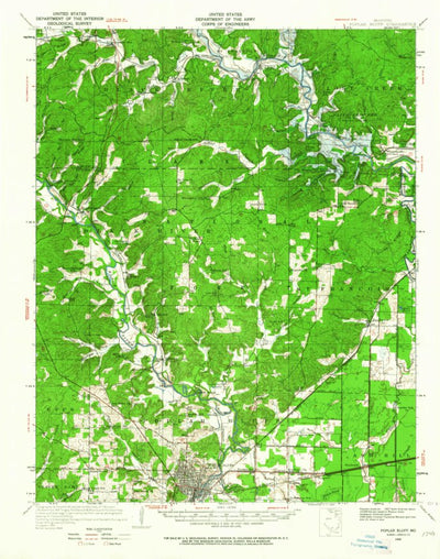 United States Geological Survey Poplar Bluff, MO (1949, 62500-Scale) digital map