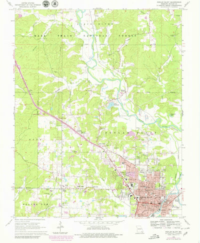 United States Geological Survey Poplar Bluff, MO (1966, 24000-Scale) digital map