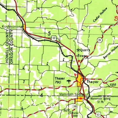 United States Geological Survey Poplar Bluff, MO-AR (1957, 250000-Scale) digital map