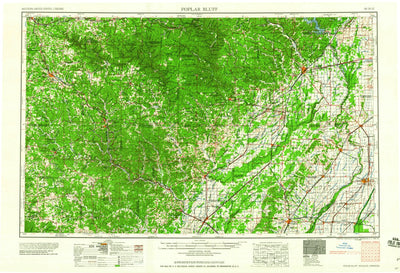 United States Geological Survey Poplar Bluff, MO-AR (1960, 250000-Scale) digital map