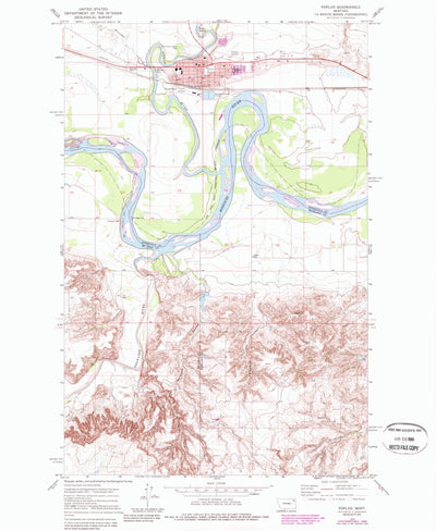 United States Geological Survey Poplar, MT (1972, 24000-Scale) digital map