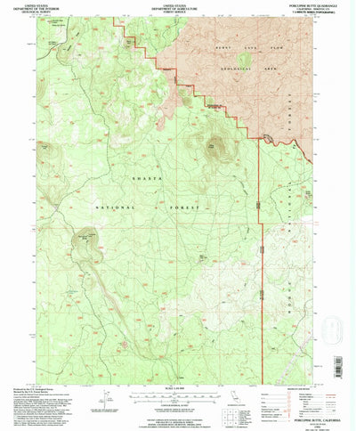 United States Geological Survey Porcupine Butte, CA (1993, 24000-Scale) digital map