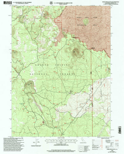 United States Geological Survey Porcupine Butte, CA (1998, 24000-Scale) digital map