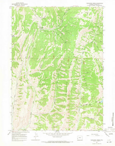 United States Geological Survey Porcupine Creek, WY (1967, 24000-Scale) digital map