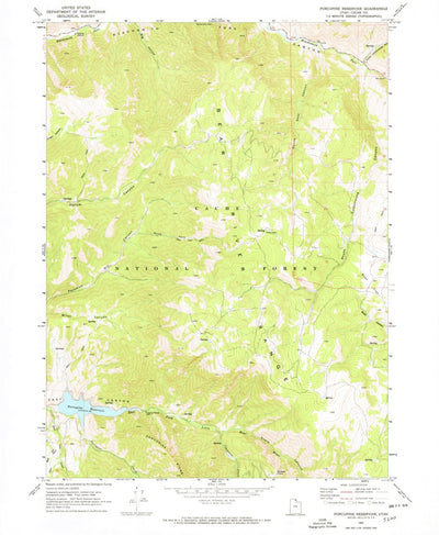 United States Geological Survey Porcupine Reservoir, UT (1969, 24000-Scale) digital map