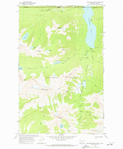 United States Geological Survey Porcupine Ridge, MT (1968, 24000-Scale) digital map