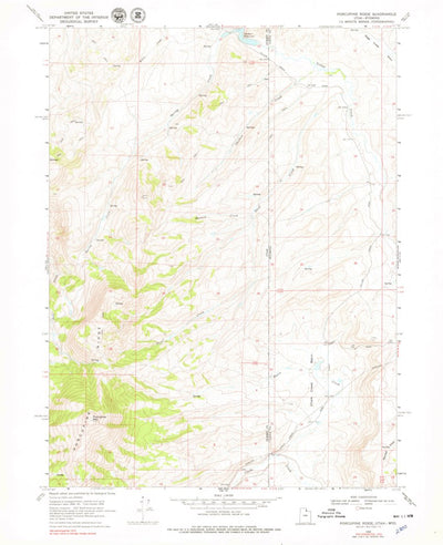 United States Geological Survey Porcupine Ridge, UT-WY (1968, 24000-Scale) digital map