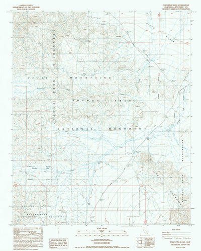 United States Geological Survey Porcupine Wash, CA (1986, 24000-Scale) digital map
