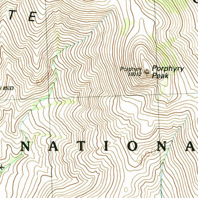 United States Geological Survey Porphyry Peak, ID (1991, 24000-Scale) digital map