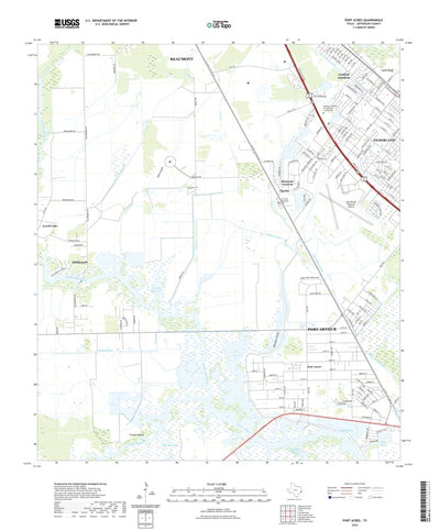 United States Geological Survey Port Acres, TX (2022, 24000-Scale) digital map