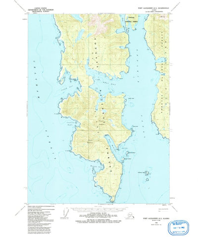 United States Geological Survey Port Alexander A-1, AK (1948, 63360-Scale) digital map