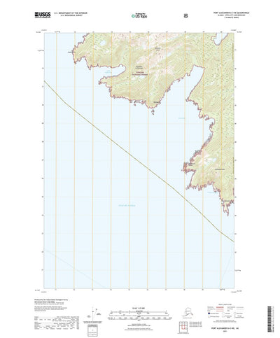 United States Geological Survey Port Alexander A-3 NE, AK (2021, 25000-Scale) digital map