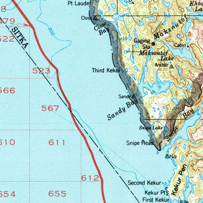 United States Geological Survey Port Alexander, AK (1951, 250000-Scale) digital map