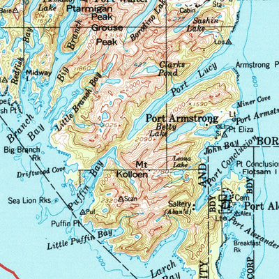 United States Geological Survey Port Alexander, AK (1951, 250000-Scale) digital map