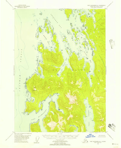 United States Geological Survey Port Alexander B-1, AK (1948, 63360-Scale) digital map