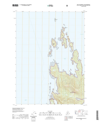 United States Geological Survey Port Alexander B-1 NW, AK (2021, 25000-Scale) digital map