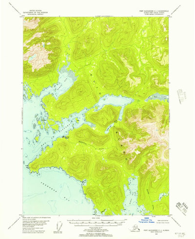 United States Geological Survey Port Alexander C-1, AK (1948, 63360-Scale) digital map