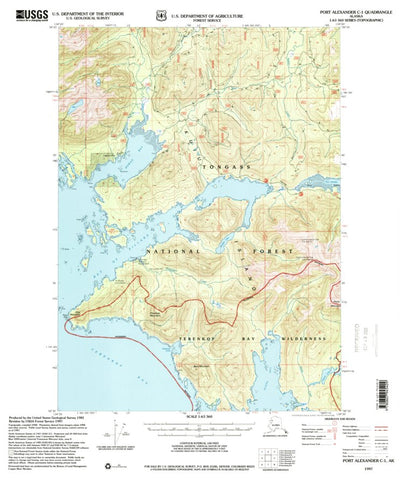 United States Geological Survey Port Alexander C-1, AK (1997, 63360-Scale) digital map