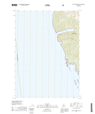 United States Geological Survey Port Alexander C-2 NE, AK (2021, 25000-Scale) digital map