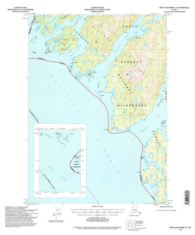 United States Geological Survey Port Alexander C-4, AK (1994, 63360-Scale) digital map