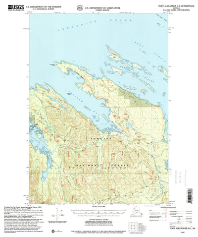 United States Geological Survey Port Alexander D-1, AK (1997, 63360-Scale) digital map
