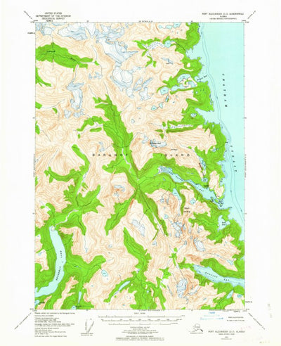 United States Geological Survey Port Alexander D-3, AK (1951, 63360-Scale) digital map