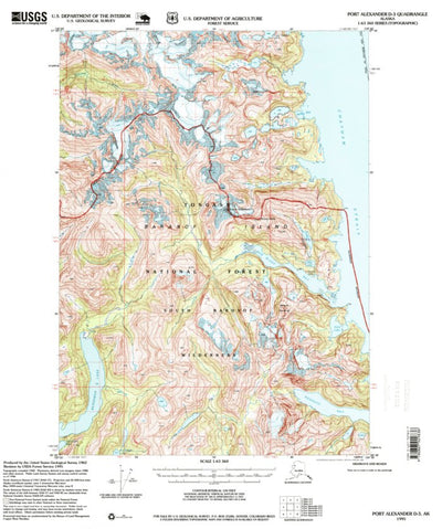 United States Geological Survey Port Alexander D-3, AK (1995, 63360-Scale) digital map