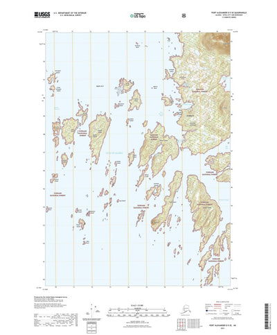 United States Geological Survey Port Alexander D-5 SE, AK (2021, 25000-Scale) digital map