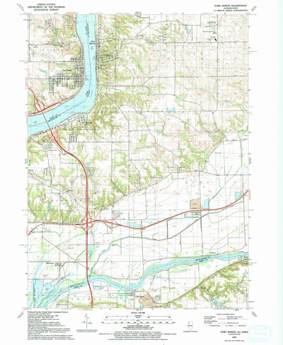 United States Geological Survey Port Byron, IL-IA (1991, 24000-Scale) digital map