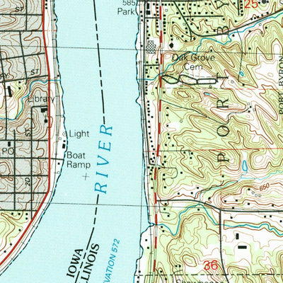 United States Geological Survey Port Byron, IL-IA (1991, 24000-Scale) digital map
