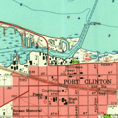 United States Geological Survey Port Clinton, OH (1959, 24000-Scale) digital map
