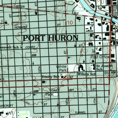 United States Geological Survey Port Huron, MI (1991, 24000-Scale) digital map