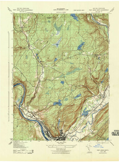 United States Geological Survey Port Jervis North, NY-PA (1943, 31680-Scale) digital map
