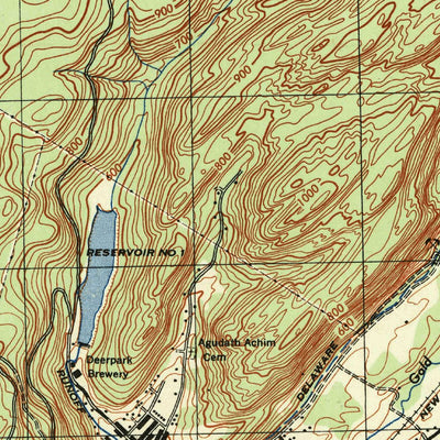 United States Geological Survey Port Jervis North, NY-PA (1943, 31680-Scale) digital map