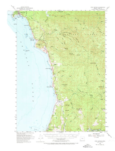 United States Geological Survey Port Orford, OR (1954, 62500-Scale) digital map