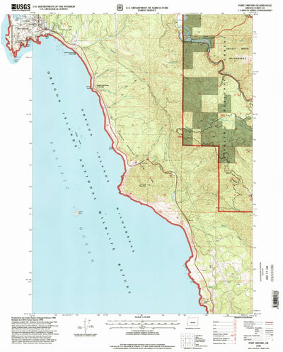 United States Geological Survey Port Orford, OR (1996, 24000-Scale) digital map