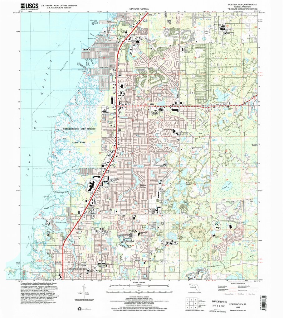 Port Richey, FL (1998, 24000-Scale) Map by United States