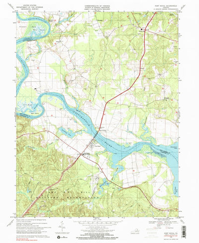 United States Geological Survey Port Royal, VA (1968, 24000-Scale) digital map