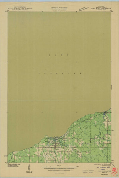 United States Geological Survey Port Wing, WI-MN (1946, 48000-Scale) digital map