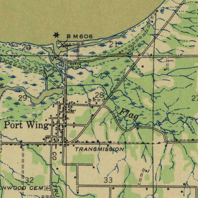 United States Geological Survey Port Wing, WI-MN (1946, 48000-Scale) digital map